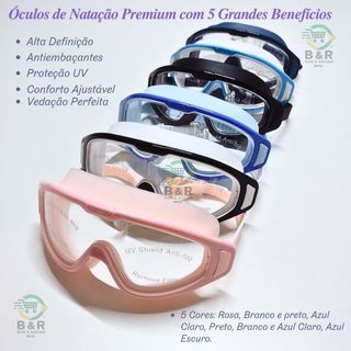 Óculos de Natação Mergulho Premium pra Adultos e Adolescentes: Alta Definição, Conforto e Proteção UV