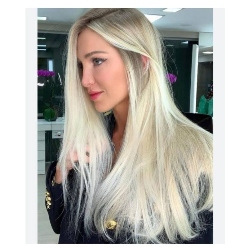 Mega hair Loiro Clarissimo 70cm fibra Europeia mega hair fita adesiva