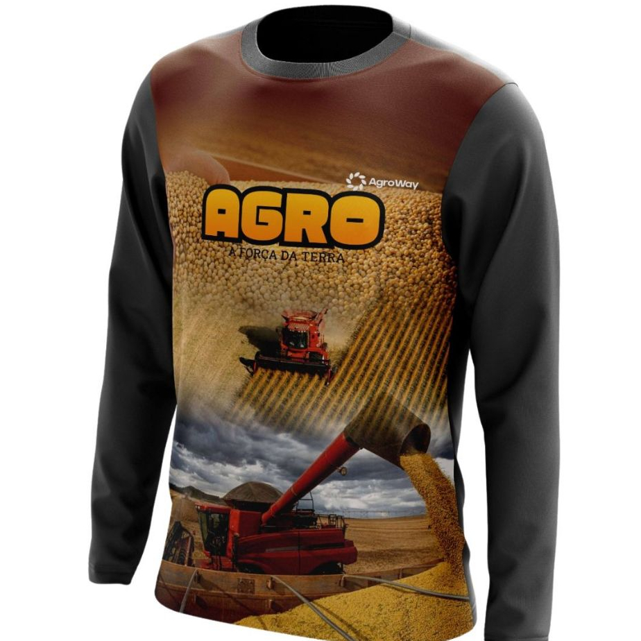 Camisa Camiseta Agro Térmica UV Agricultura Colheitadeira Soja Blusa Proteção Solar Manga Longa
