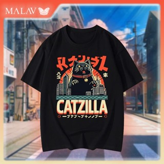 Camisa camiseta básica streetwear "Catzilla" em Oferta na Shopee