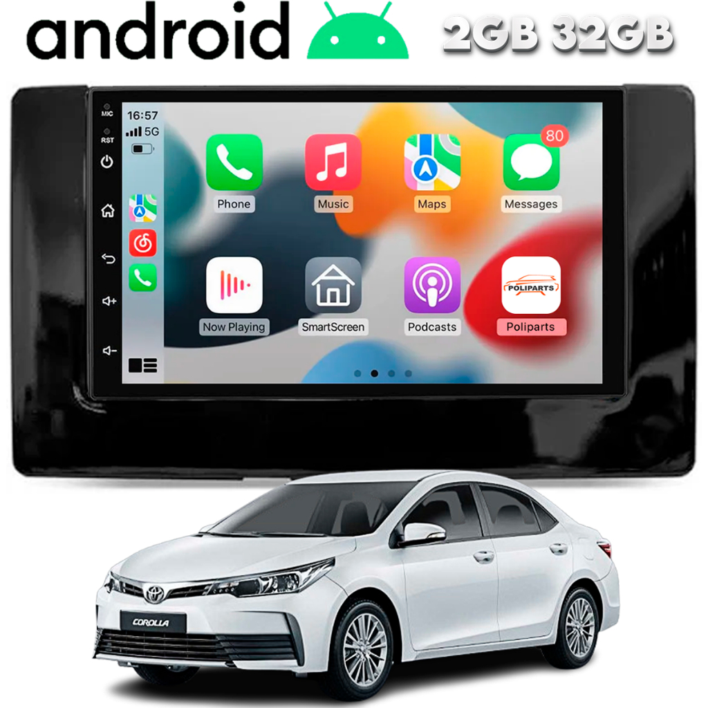 Central Multimidia Android Corolla 2017 a 2019 Moldura e Camera Mp5 Bluetooth Usb 7 Polegadas