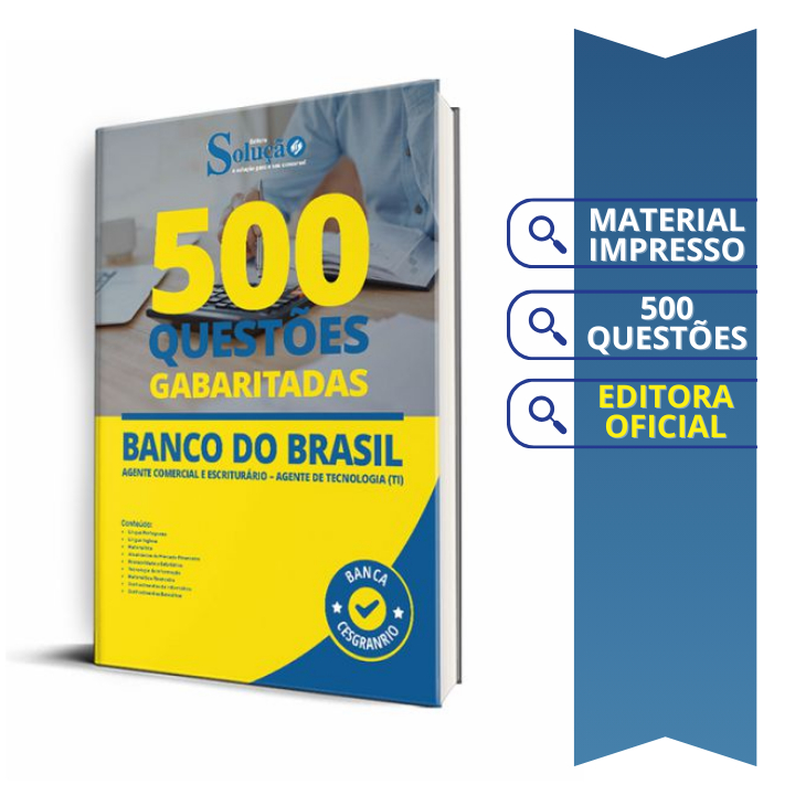 Caderno de Questões Banco do Brasil - 500 Questões Gabaritadas