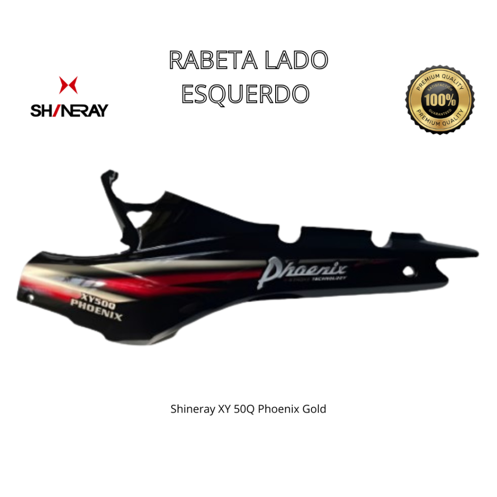 Rabeta Esquerda Shineray Xy 50Q Phoenix Gold Preto Com Adesivo