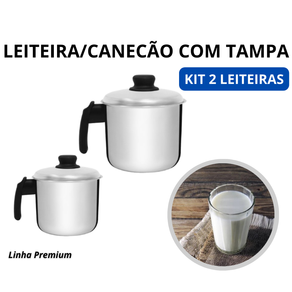 Leiteira/Canecão com Tampa - Premium - ALUMIC