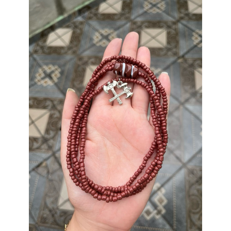 Guia de proteção Xangô com pingente - Umbanda e Candomblé em Oferta na Shopee