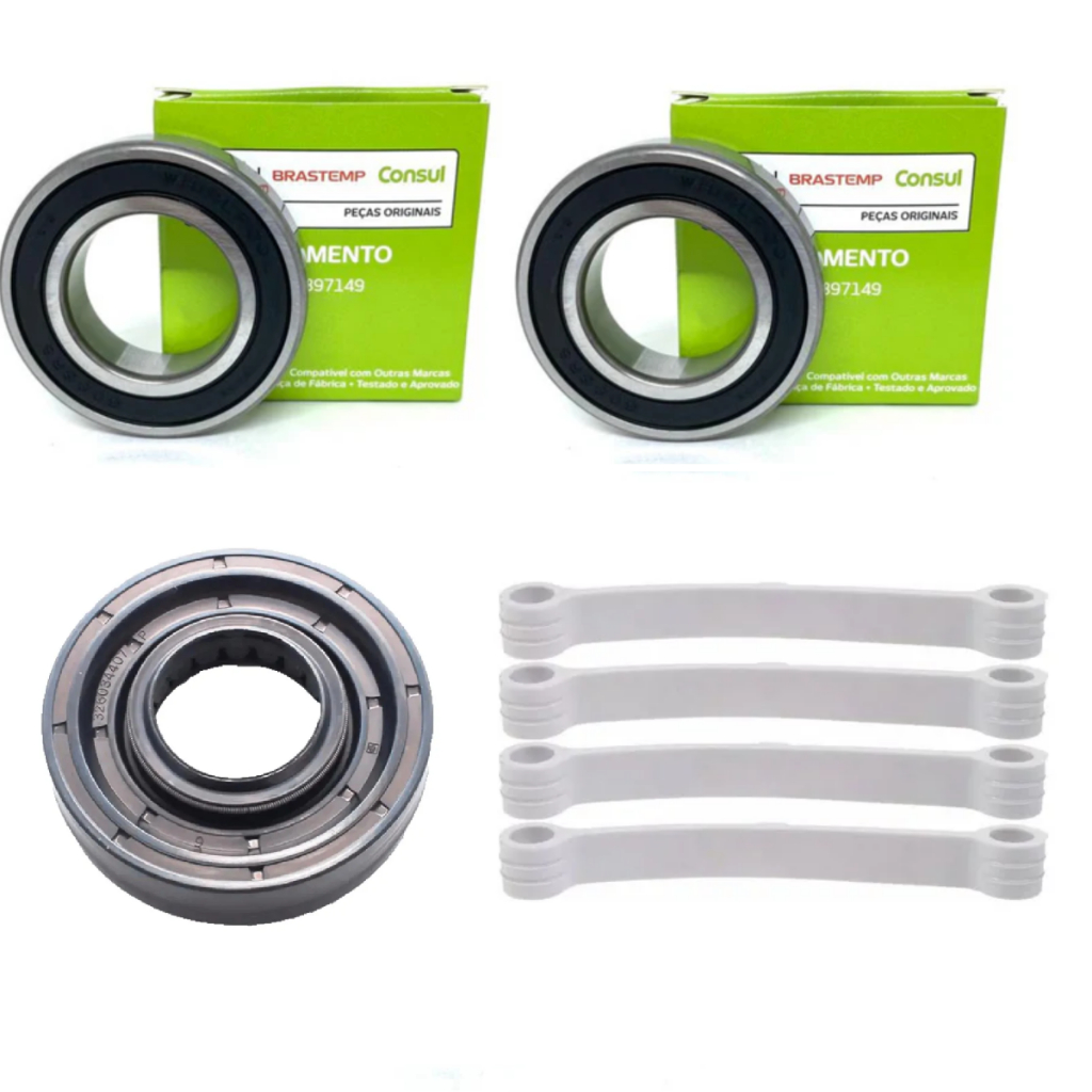 Kit Retentor E Rolamento Lavadora Consul Facilite + 4 Tirant
