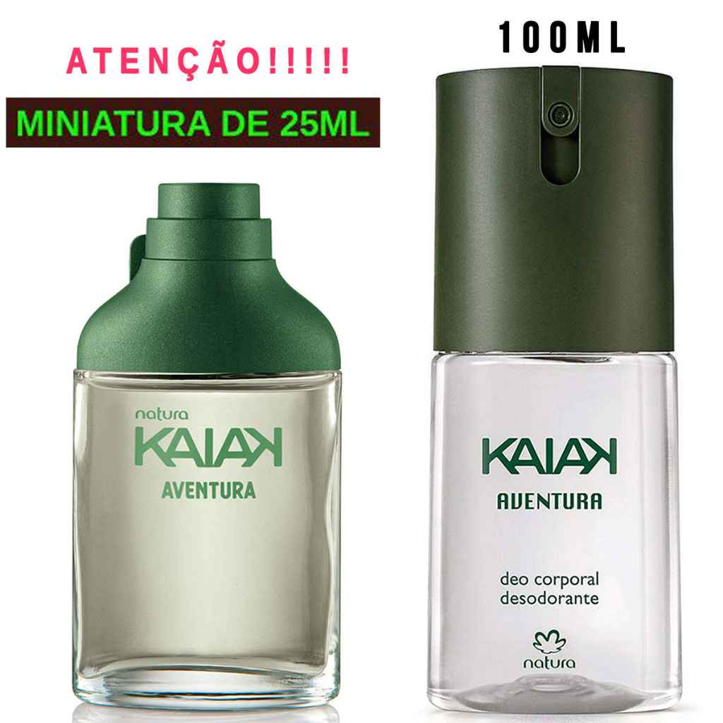 Perfume Kaiak Aventura Masculino Miniatura 25ml + Deo Corporal 100ml Natura
