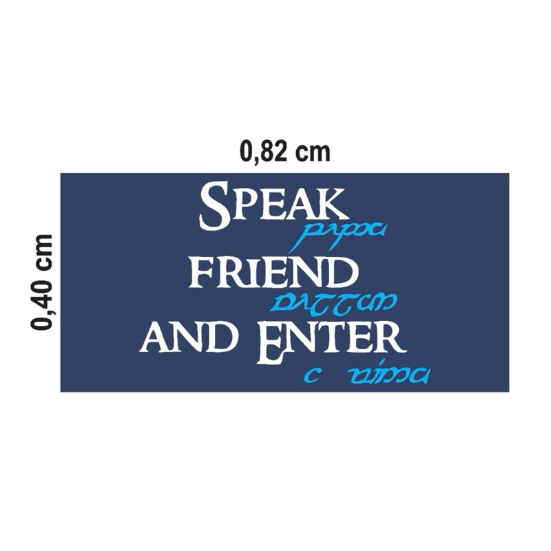 Tapete Capacho Personalizado Speak Friend And Enter 82X40 cm