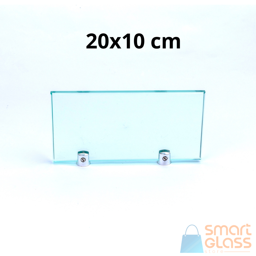 Prateleira Em Vidro 20x10 Retangular Com Suporte Premium em Oferta na Shopee
