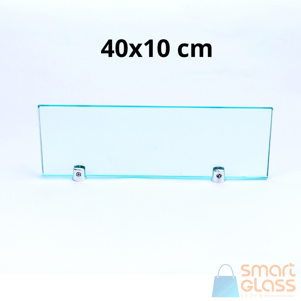 Prateleira Em Vidro 40x10 Retangular Com Suporte Premium