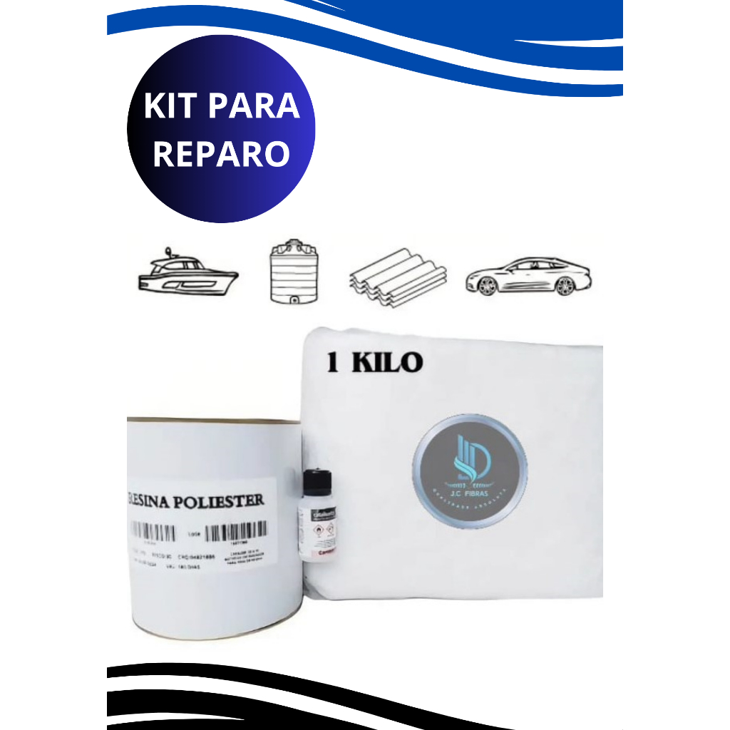 Kit 1kg Manta Fibra De Vidro +1kg De Resina+12ml Catalisador , Manta 1,40x1,40 em Oferta na Shopee