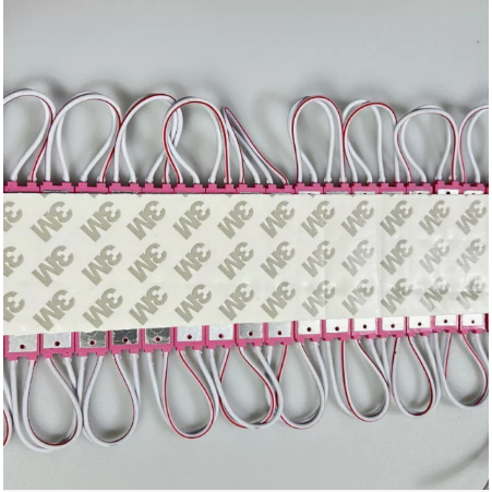 20 Módulo Injetado Led SMD 7025 Mini c/ 3led 12v 1,5w IP65 Rosa