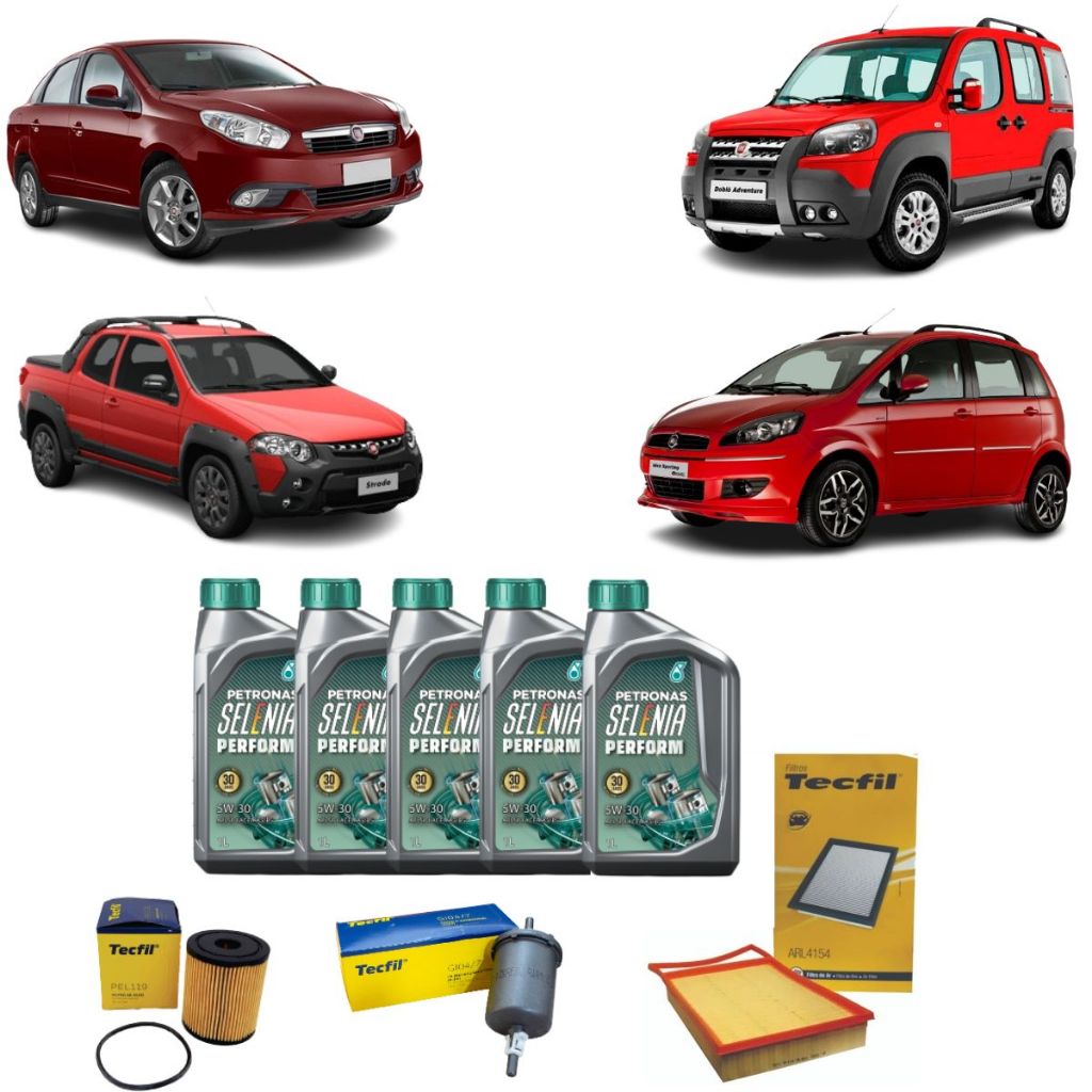 Kit Troca De Oleo Filtros Fiat Idea Strada Palio Bravo Grand Siena Etorq 1.6 1.8 16v 5w30 sintetico