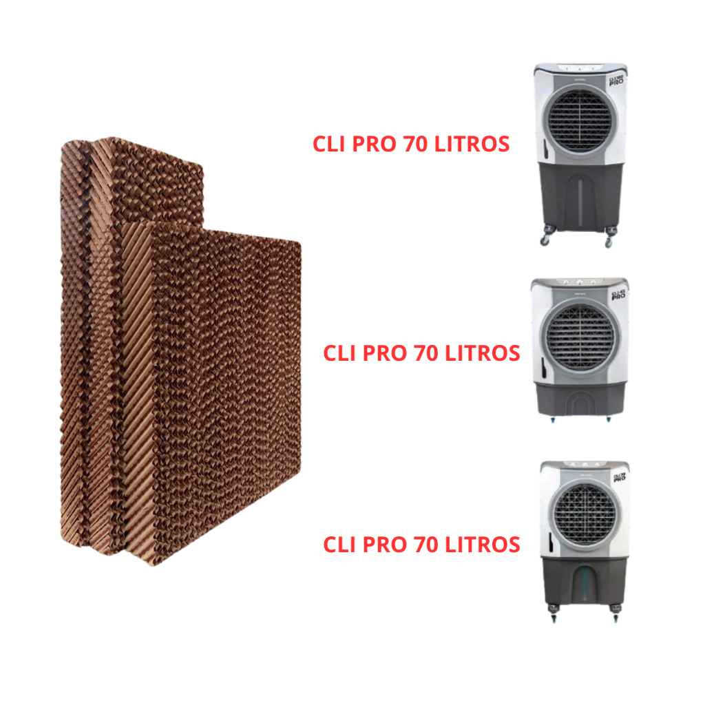 Painel Evaporativo Colmeia Filtro Climatizador Portátil 45/70/100 Litros Compatível C/ Várias Marcas