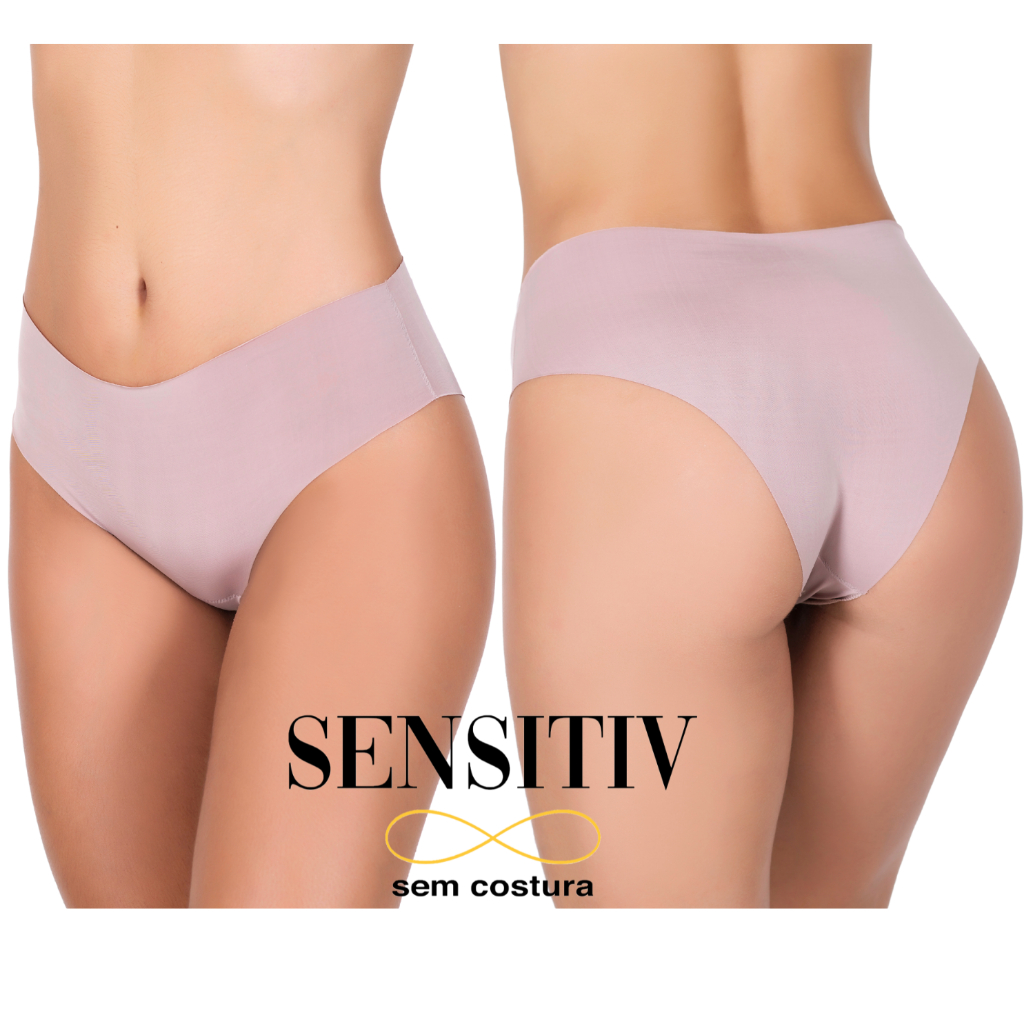 Kit Com 10 calcinhas altas Sensitiv Sem Costura Corte Laser