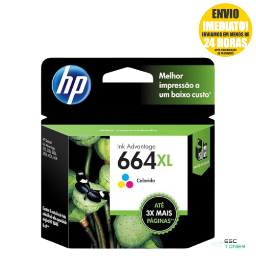 Cartucho de Tinta Impressora 664XL Colorido F6V30AB Original Lacrado