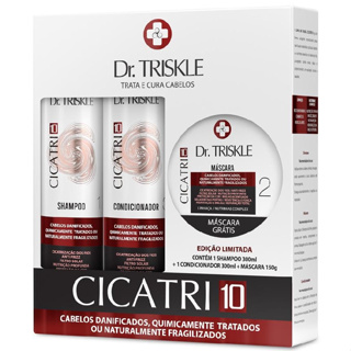 Kit Dr. Triskle Cicatri 10 Shampoo 300ml Condicionador 300ml Máscara Reparação Cicatrização 150g em Oferta na Shopee