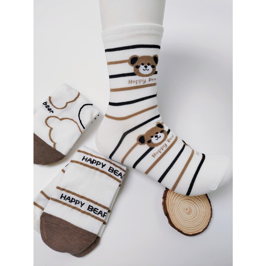 Kit12 pares de meias femininas casuais all-match cartoon até a panturrilha em Oferta na Shopee