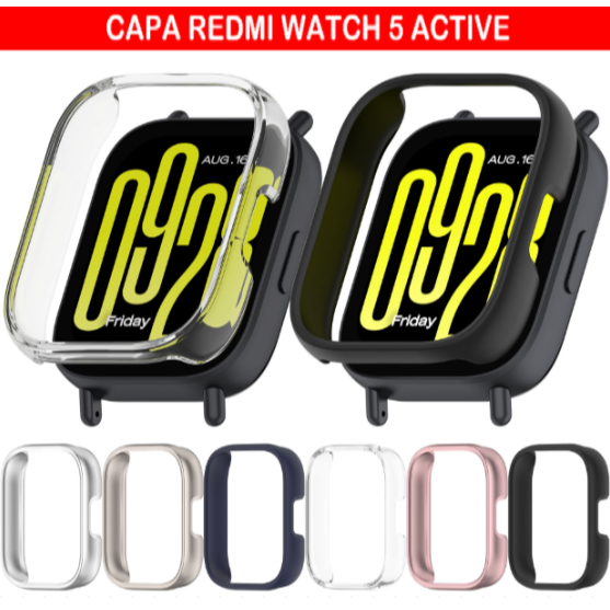 Capa case De Vidro Protetora Para Redmi Watch 5 Active case Vidro Temperado em Oferta na Shopee
