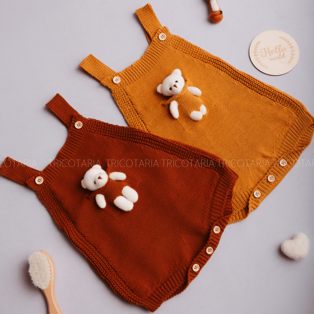 Macacao Bebe Recem Nascido Unissex Menino Menina Tricot