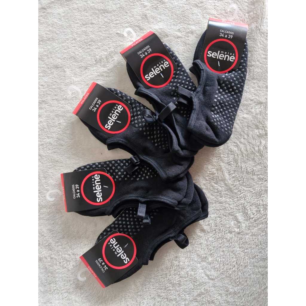 Kit 2/4 Meias Sapatilhas Pilates Feminina  Meia Selene Atacado