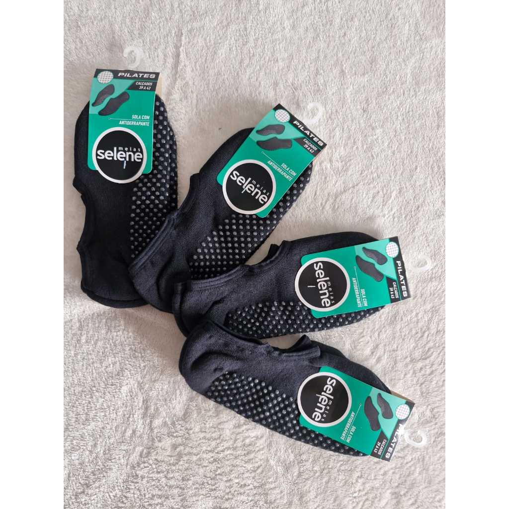 Kit 2/4 Meias Sapatilhas Pilates Masculino Meia Selene Atacado