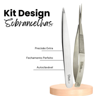 Kit Pinça para Sobrancelhas Ponta Fina com Tesoura para Sobrancelhas Profissional Autoclavável em Oferta na Shopee