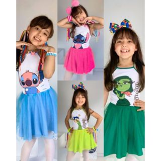 Conjunto Infantil Menina Fantasias Tematicas Festas Personagens do 4 ao 12 anos em Oferta na Shopee