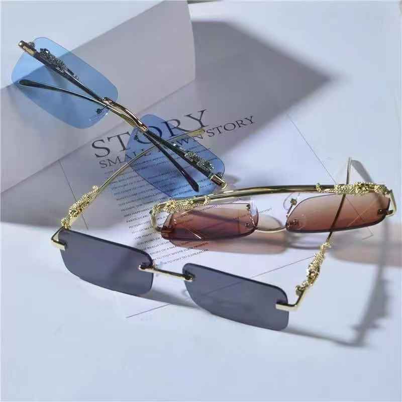 Óculos de sol sem armação Cheetah Metal Unisex em Oferta na Shopee