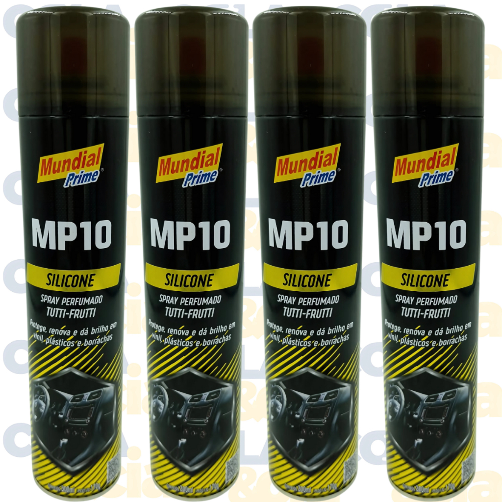 Kit 4 Silicone Spray Para Acabamentos Gerais Da Brilho 300ml Mundial Prime. em Oferta na Shopee