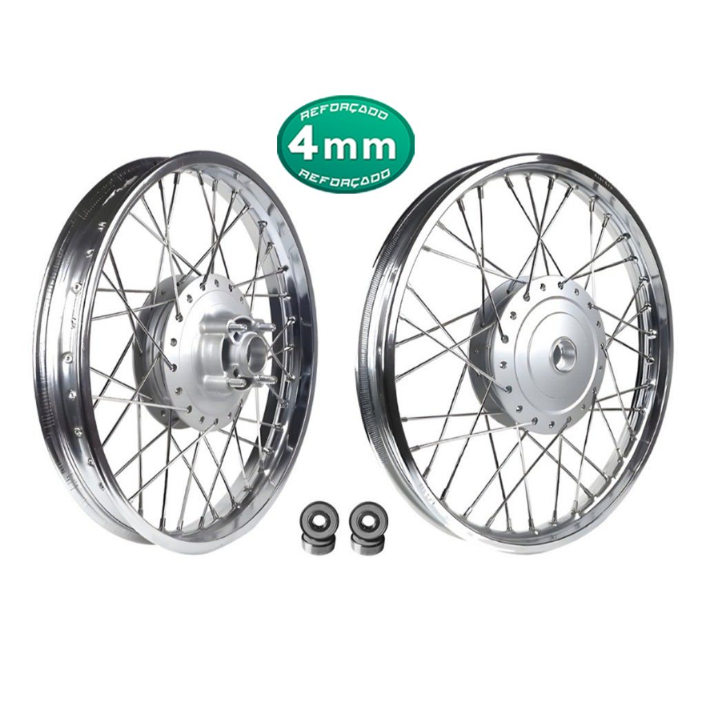 Par Aro Roda Raio 4mm Cg Fan 125 09/18 Tambor C/ Rolamentos