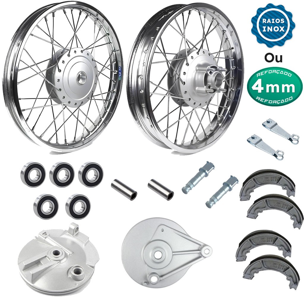 Par Aro Roda Tambor Raio 4mm Cg Fan 125 09/18 Espelhos / Rolamento