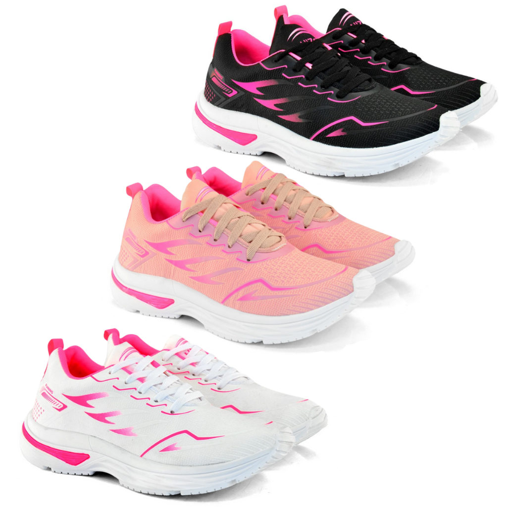 Kit 3 Pares Tenis Feminino Esportivo Academia Treino Caminhada Leve Confortável