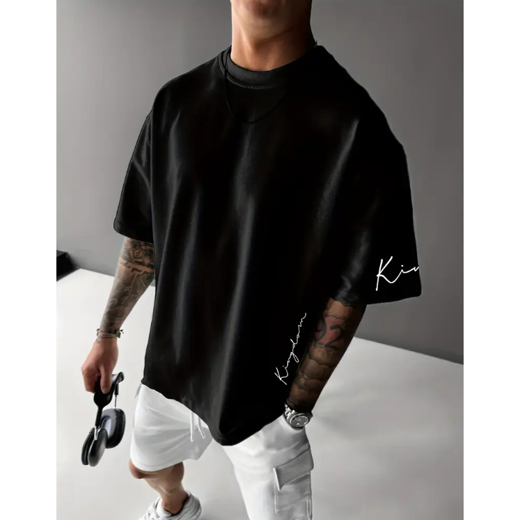 Camiseta Oversized Streetwear Kingdom 100% Algodão P ao G3 Estilosa Grande Confortável