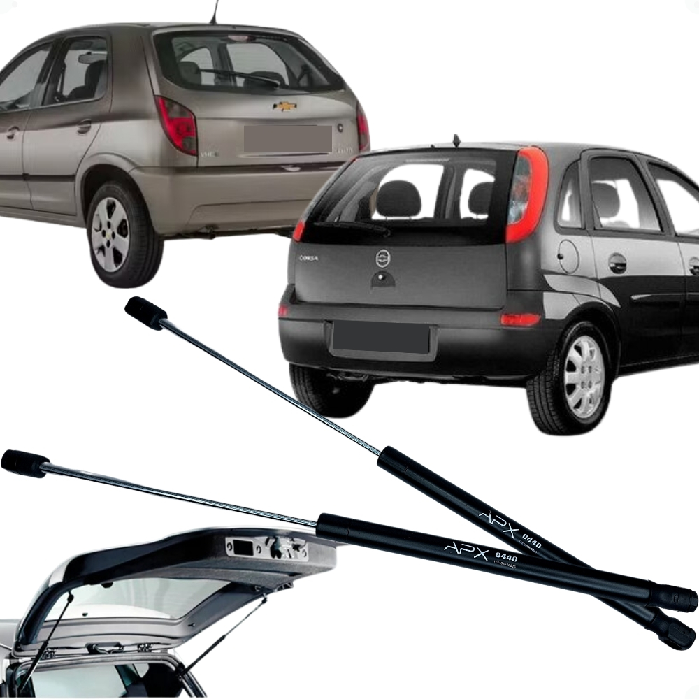 Par De Amortecedores Mola A Gás Do Porta Malas Tampa Traseira Celta Corsa Hatch Maxx Frente Montana.