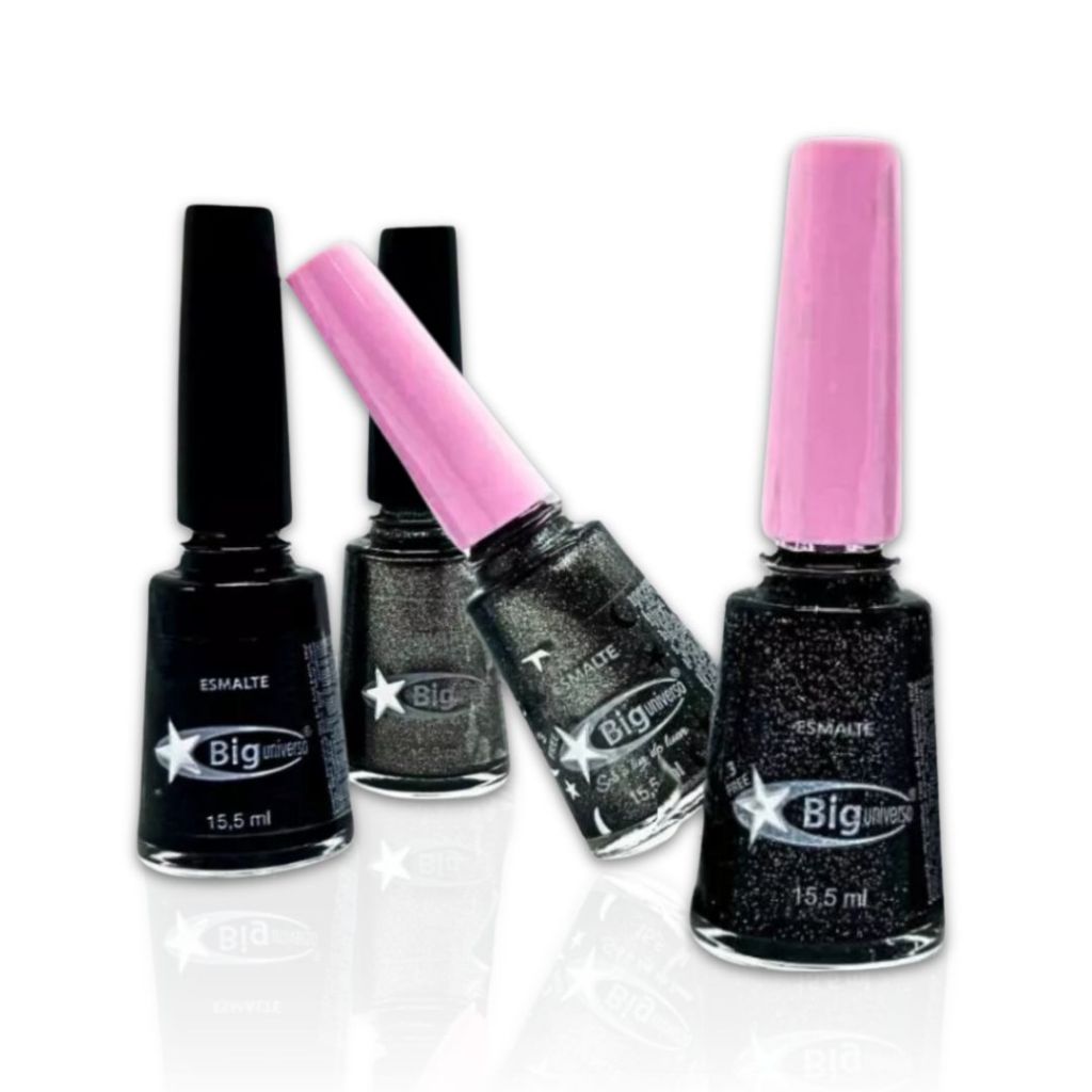 Kit 4 Esmaltes Preto 15ml Black Na Dúvida? Vá de Preto Big Universo