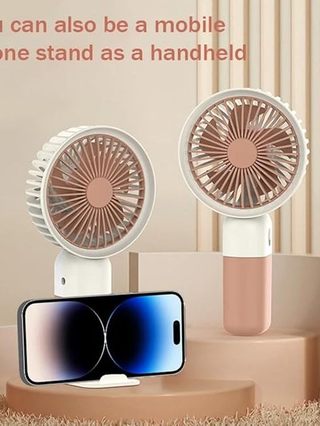 Mini Ventilador Portátil Silencioso Recarregável  Mão/Mesa com Suporte de Celular.