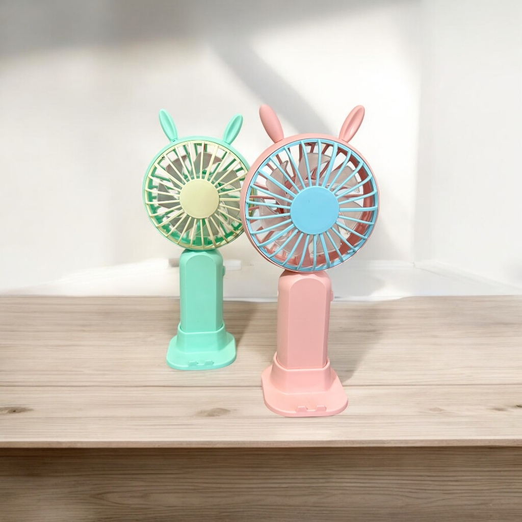 Mini Ventilador Portátil Mão/Mesa Recarregável USB com Chifrinhos em Oferta na Shopee