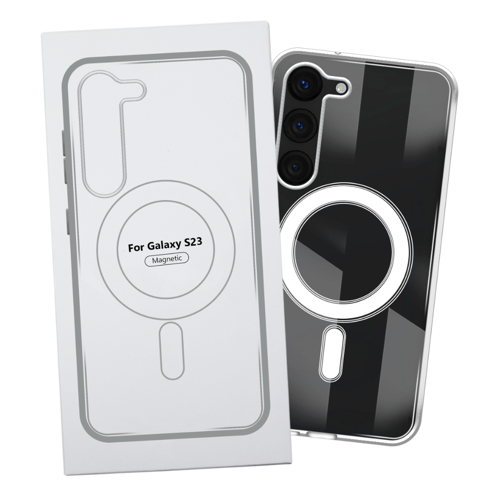 Capa Capinha Transparente Magsafe Magnética Anti Impacto TPU PC Case Para Samsung Galaxy S23 S911 tela 6.1 pol
