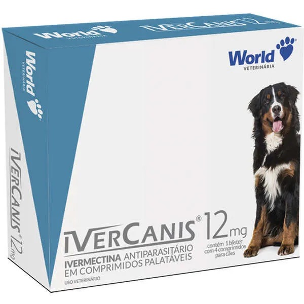Ivercanis Antipulgas e Carrapatos 12 mg - Cx 4 Comp.