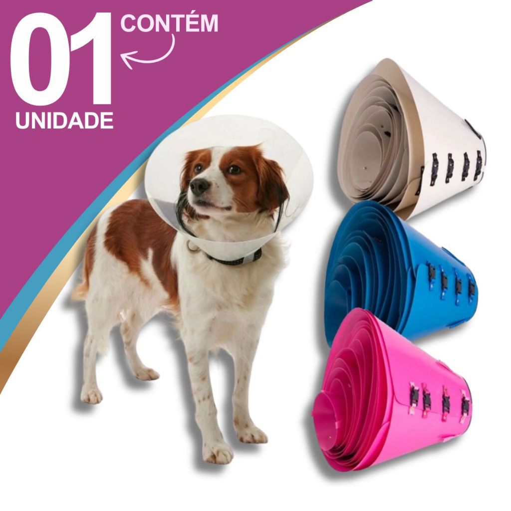 Colar Cone Pós Cirúrgico Elizabetano Para Cachorros Gatos De Diversos Tamanhos E Cores em Oferta na Shopee