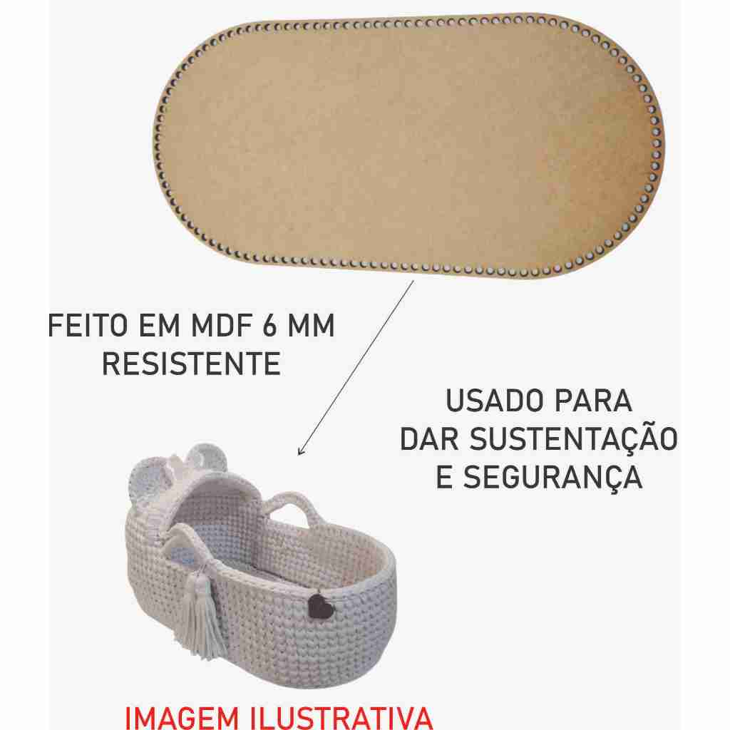 Base De Mdf P/ Crochê - Cesto De Malha Moises 71x39 Cm — imagem 2 de 2