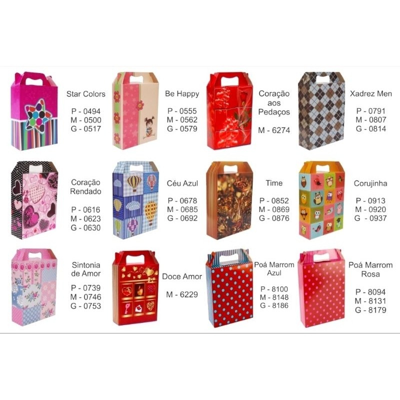 Embalagem de papel para presente Caixa maleta (P M G) Pct 10 unds - ARTMIX em Oferta na Shopee