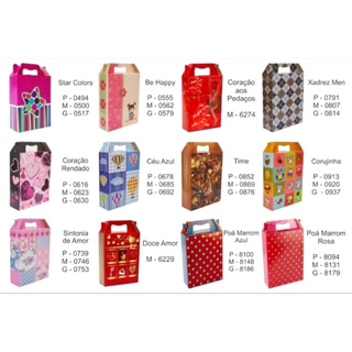 Embalagem de papel para presente Caixa maleta (P M G) Pct 10 unds - ARTMIX em Oferta na Shopee