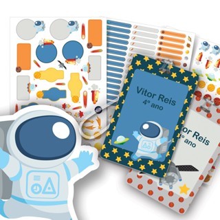 Etiqueta Escolar Personalizada Espaço Sistema Solar Identificação Material Escolar Mochila Lancheira