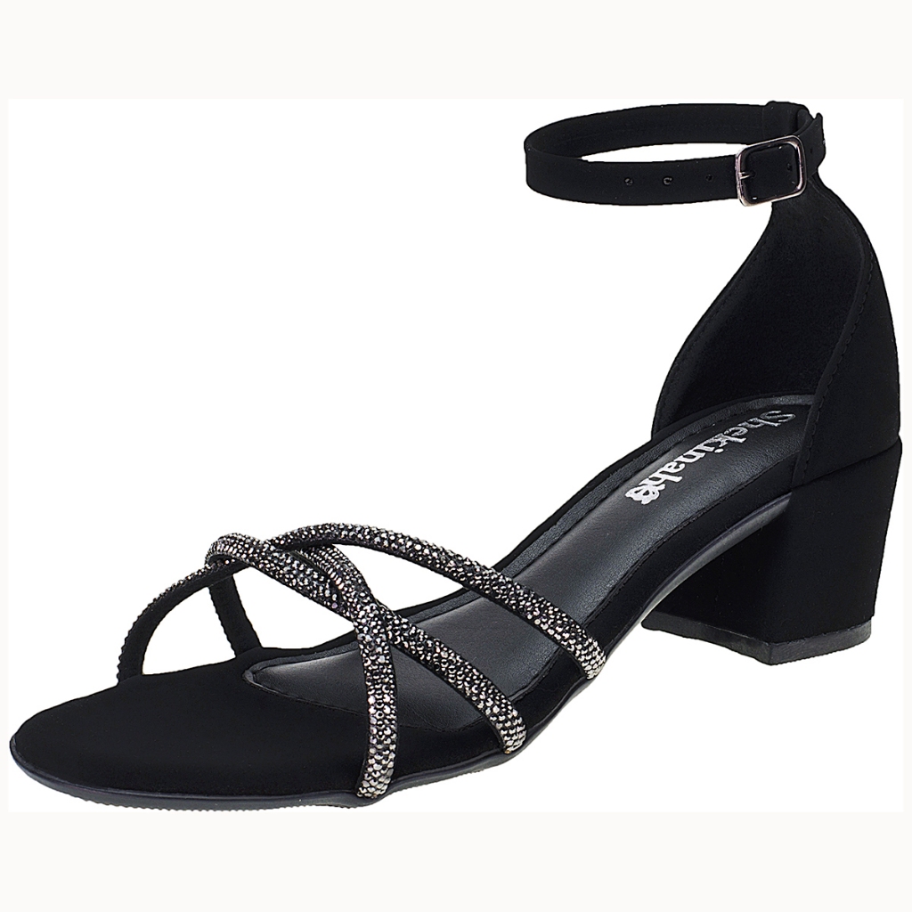 Sandália Feminina Salto Saltinho Shekinah Tiras Strass Lançamento Moda em Oferta na Shopee