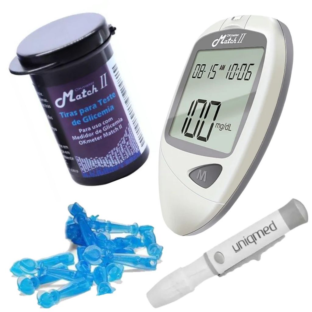 Kit Completo Match 2 Ok Meter Aparelho+caneta+50 Tiras em Oferta na Shopee