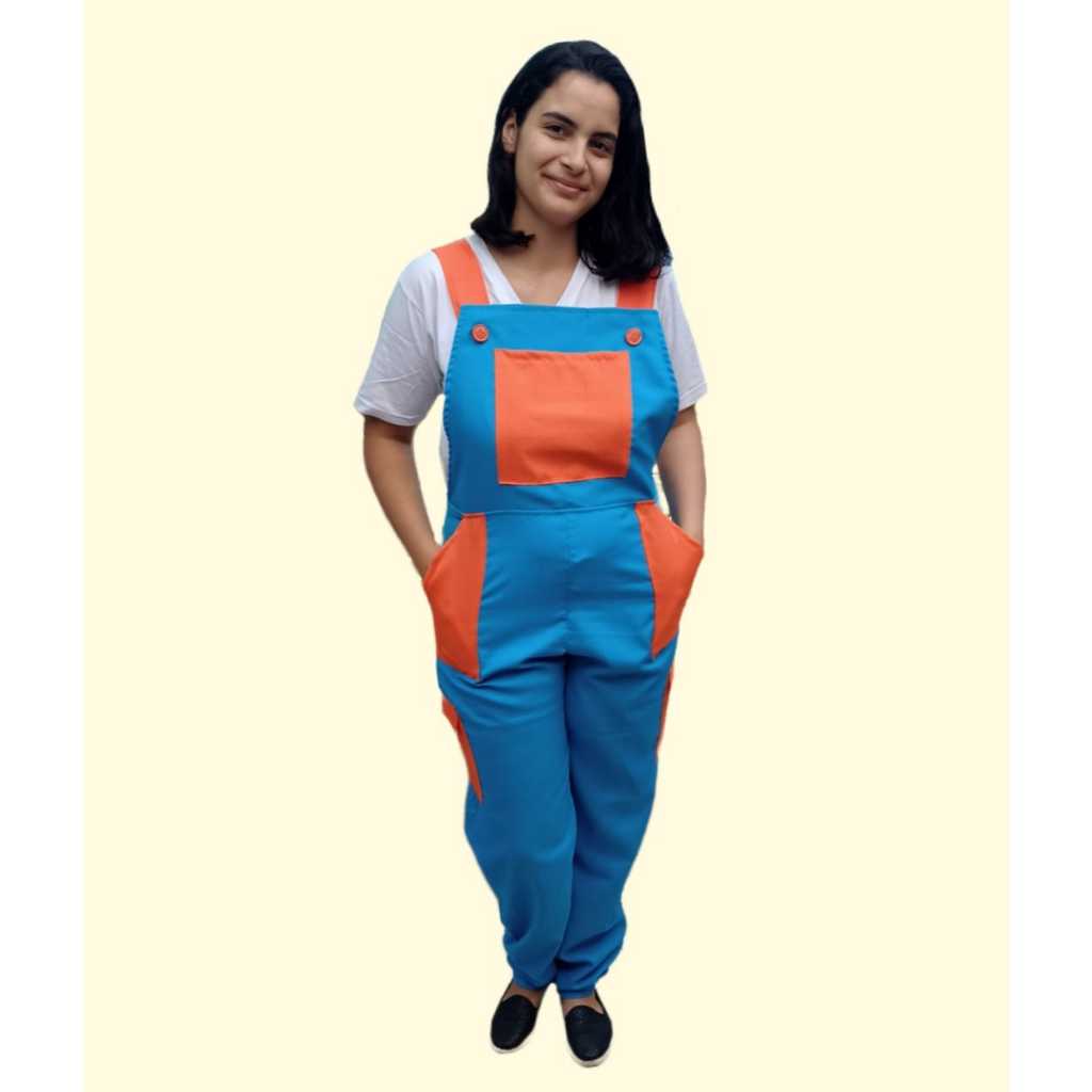 Macacão colorido para recreação e monitor de festa