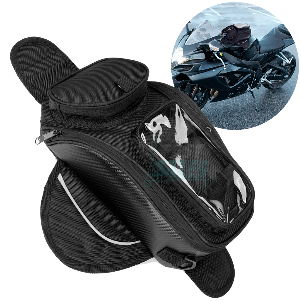 Bolsa Bag Tanque Moto Saco Alforge Imã Alças Fortes Mala Universal De Tanque Da Moto Com Imã Preto