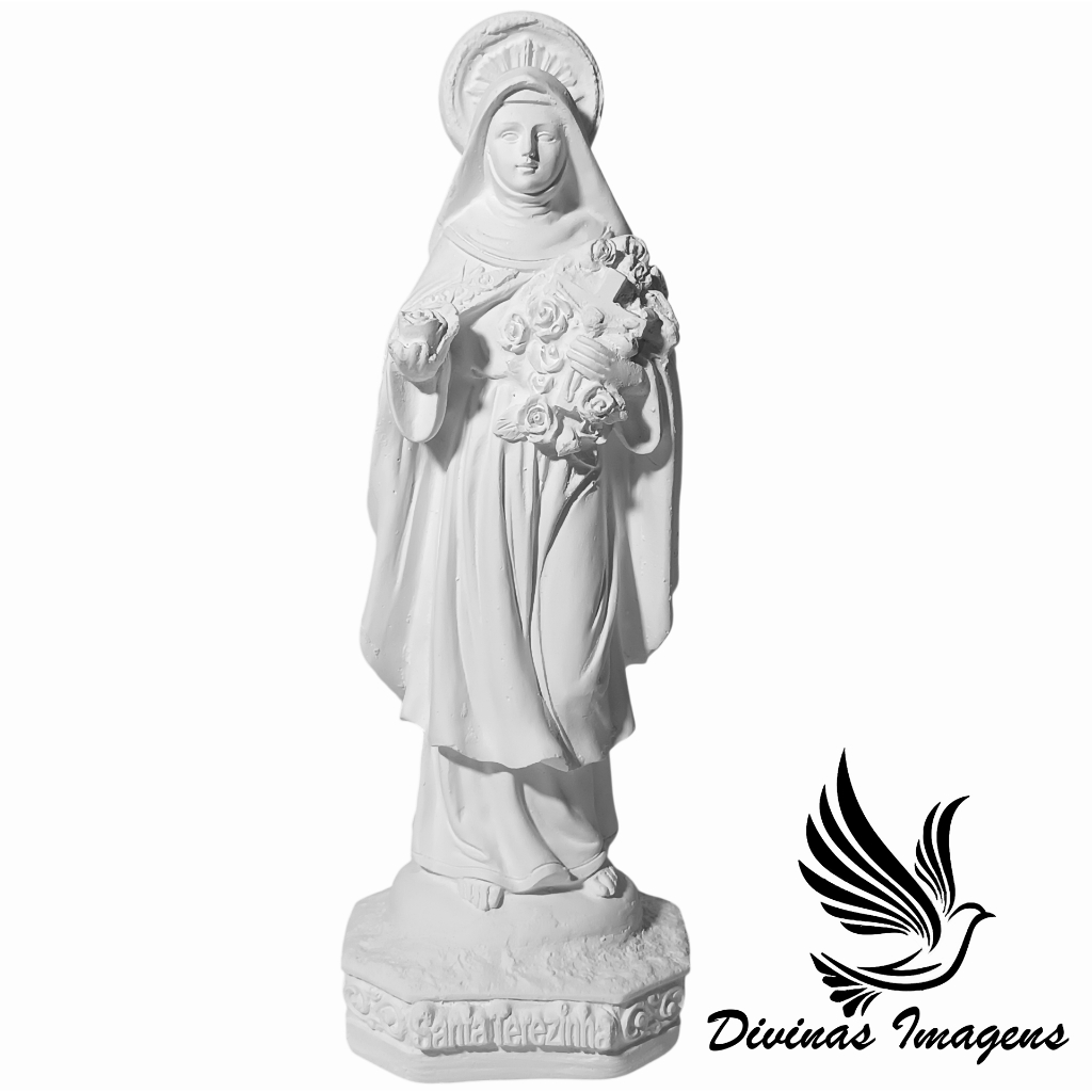 Imagem Santa Terezinha 20cm Gesso Cru Retocado Alta Definição Nos Detalhes em Oferta na Shopee